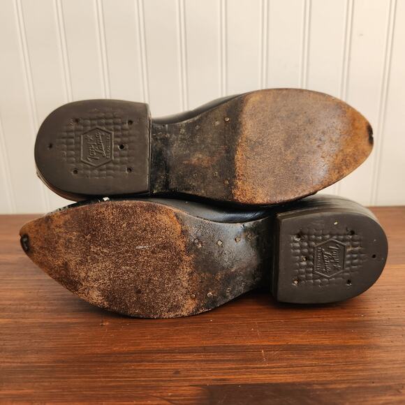 Tony Lama Women's Size 4 Cowboy Boots Vintage Style 7075 Black Leather Pre-owned - Picture 7 of 8